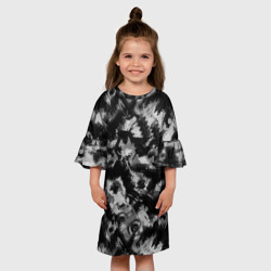 Детское платье 3D Черно-белый абстрактный камуфляж - фото 2