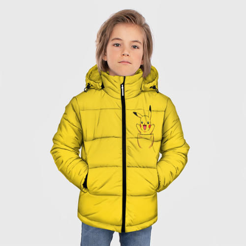 Зимняя куртка для мальчиков 3D Покемон в кармане, цвет черный - фото 3