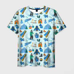 Ski trail – Мужская футболка 3D с принтом купить со скидкой в -26%