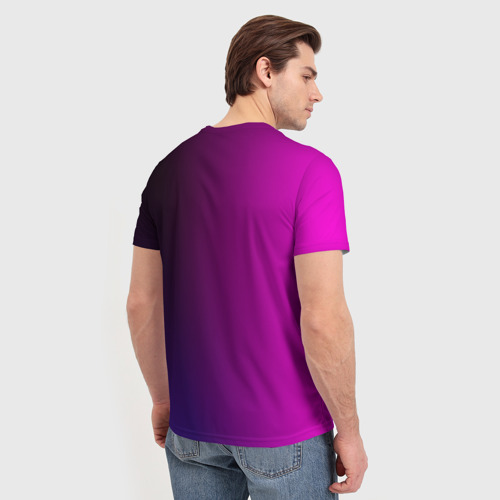 Мужская футболка 3D с принтом Violet gradient, вид сзади #2