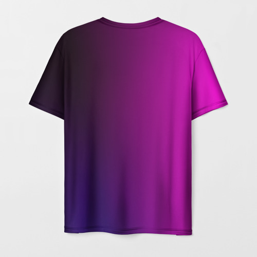 Мужская футболка 3D с принтом Violet gradient, вид сзади #1