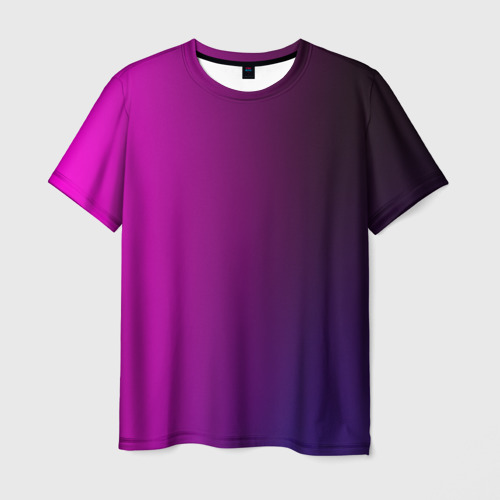 Мужская футболка 3D с принтом Violet gradient, вид спереди #2