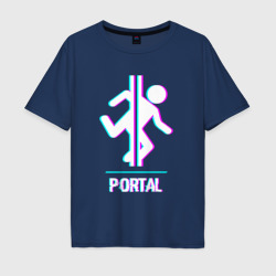 Мужская футболка хлопок Oversize Portal в стиле Glitch Баги Графики