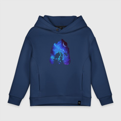 Детское худи Oversize хлопок Череп Тираннозавра Космос