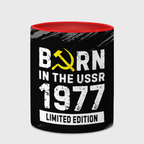 Кружка с полной запечаткой Born In The USSR 1977 year Limited Edition, цвет белый + красный - фото 4