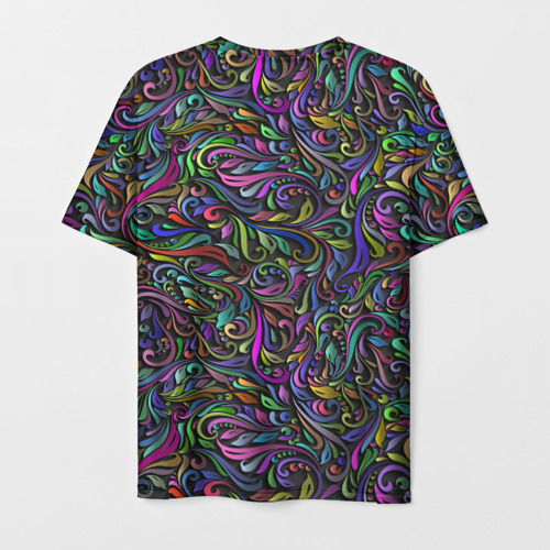 Мужская футболка 3D Цветные завитки, цвет 3D печать - фото 2