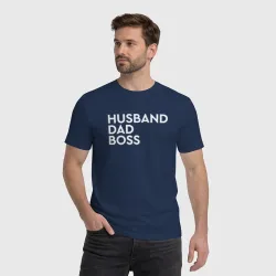 Мужская футболка хлопок Husband, dad, boss - фото 2