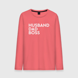 Мужской лонгслив хлопок Husband, dad, boss