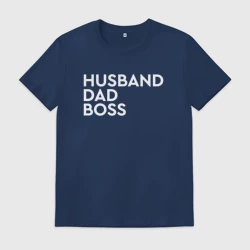 Мужская футболка хлопок Husband, dad, boss