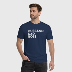 Мужская футболка хлопок Husband, dad, boss - фото 2