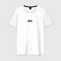 Мужская футболка хлопок Boss Black Text
