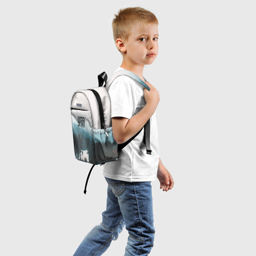 Детский рюкзак 3D с принтом Уральские леса, вид сзади #1