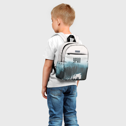 Детский рюкзак 3D с принтом Уральские леса, фото на моделе #1