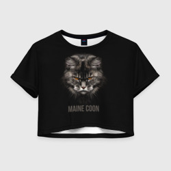 Женская футболка Crop-top 3D Maine coon - кот