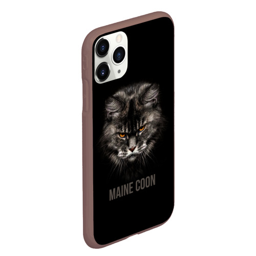 Чехол для iPhone 11 Pro Max матовый Maine coon - кот, цвет коричневый - фото 3