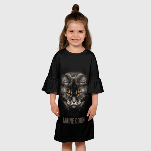 Детское платье 3D Maine coon - кот, цвет 3D печать - фото 4