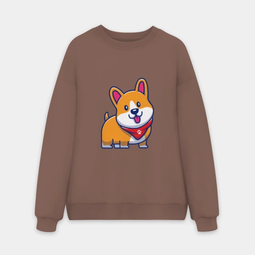 Мужской свитшот oversize без начеса хлопок Добряк Корги