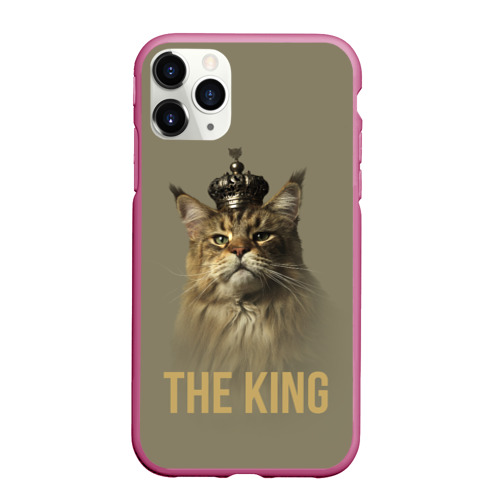 Чехол для iPhone 11 Pro Max матовый Король котов Мейн-кун, цвет малиновый