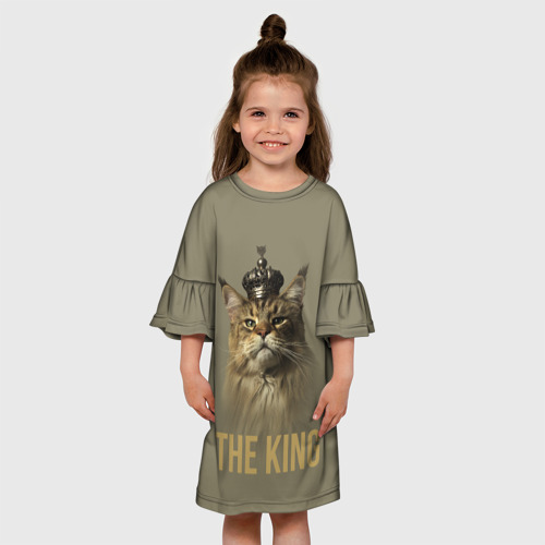 Детское платье 3D Король котов Мейн-кун, цвет 3D печать - фото 4