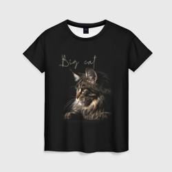 Женская футболка 3D Big cat Maine Coon