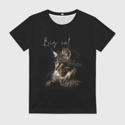 Женская футболка 3D Big cat Maine Coon