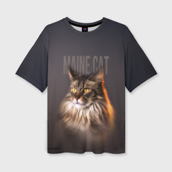 Женская футболка oversize 3D Maine cat