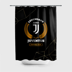 Штора 3D для ванной Лого Juventus и надпись Legendary Football Club на темном фоне