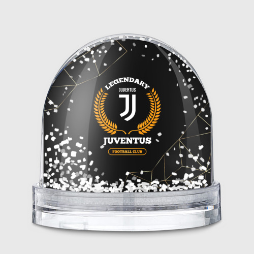 Игрушка Снежный шар Лого Juventus и надпись Legendary Football Club на темном фоне