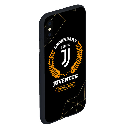 Чехол для iPhone XS Max матовый Лого Juventus и надпись Legendary Football Club на темном фоне - фото 3