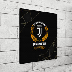 Холст квадратный Лого Juventus и надпись Legendary Football Club на темном фоне - фото 2