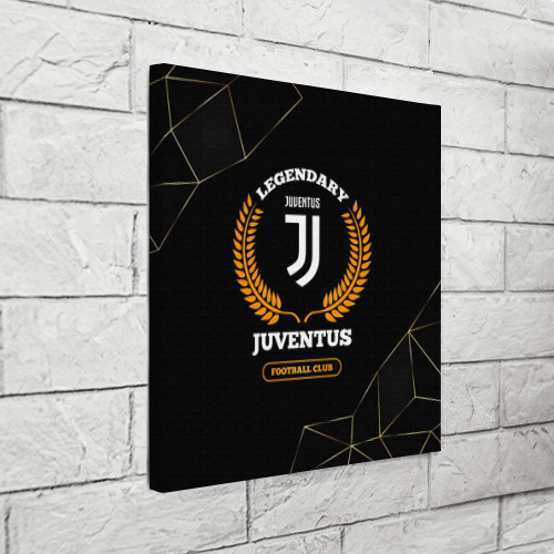 Холст квадратный Лого Juventus и надпись Legendary Football Club на темном фоне, цвет 3D печать - фото 3