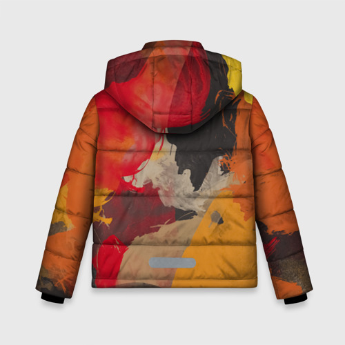 Зимняя куртка для мальчиков 3D Мазки Акварелью, цвет черный - фото 2