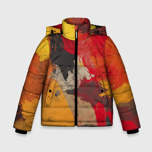 Зимняя куртка для мальчиков 3D Мазки Акварелью, цвет черный