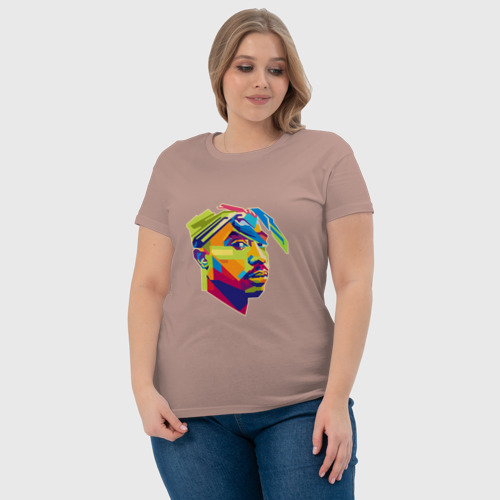 Женская футболка хлопок с принтом 2PAC Style, фото #4