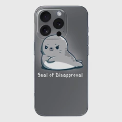 Чехол для iPhone 16 Pro Max силиконовый с защитой камеры Seal of Disapproval