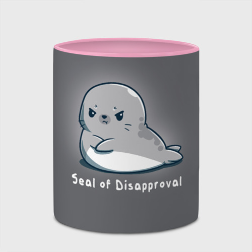 Кружка с полной запечаткой Seal of Disapproval, цвет белый + розовый - фото 4