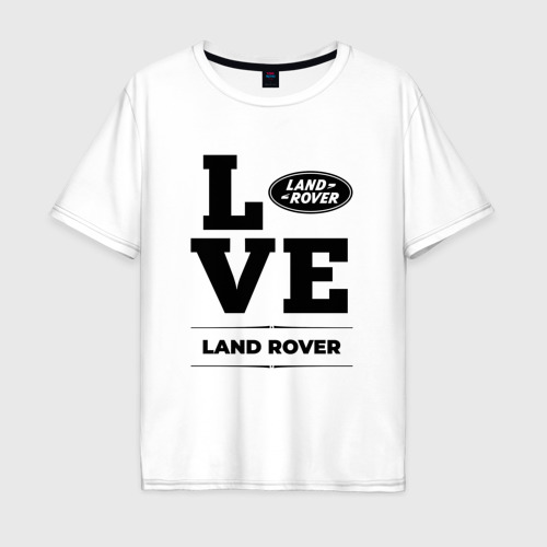 Мужская футболка хлопок Oversize Land Rover Love Classic, цвет белый