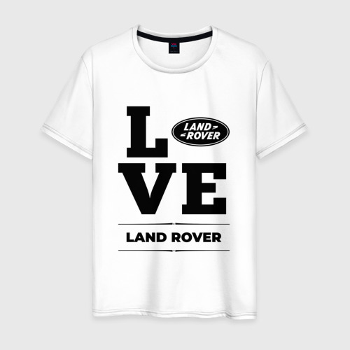 Мужская футболка из хлопка с принтом Land Rover Love Classic, вид спереди №1