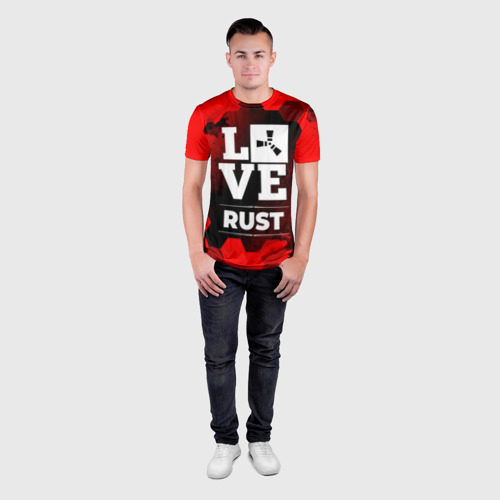 Мужская футболка 3D Slim Rust Love Классика, цвет 3D печать - фото 4