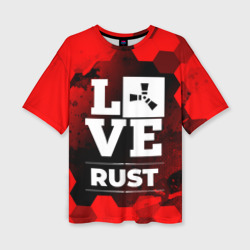 Женская футболка oversize 3D Rust Love Классика