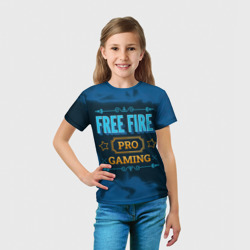 Футболка с принтом Игра Free Fire: pro Gaming для ребенка, вид на модели спереди №3. Цвет основы: белый