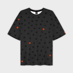 Мужская футболка oversize 3D Love Death and Robots black pattern