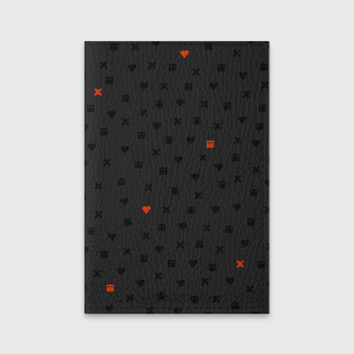 Обложка для паспорта матовая кожа Love Death and Robots black pattern, цвет красный