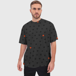 Мужская футболка oversize 3D Love Death and Robots black pattern - фото 2