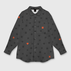 Женская рубашка oversize 3D Love Death and Robots black pattern