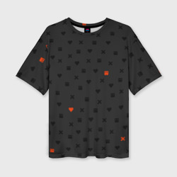 Женская футболка oversize 3D Love Death and Robots black pattern