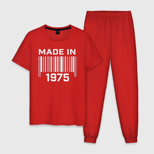 Мужская пижама хлопок Сделано в 1975 штрихкод, цвет красный