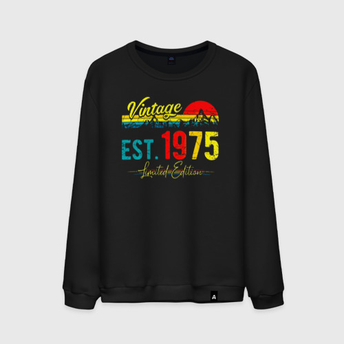 Мужской свитшот хлопок Vintage est 1975 Limited Edition, цвет черный