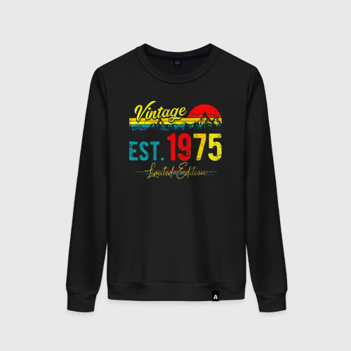 Женский свитшот хлопок Vintage est 1975 Limited Edition, цвет черный