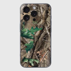 Чехол для iPhone 16 Pro Max силиконовый с защитой камеры Камуфляж лесной